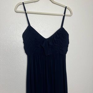 Amsale Elegant Formal Navy Blue Babydoll Maxi‎ Dress Gown